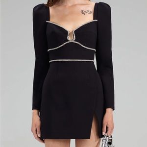 Black diamond Detail Mini Dress